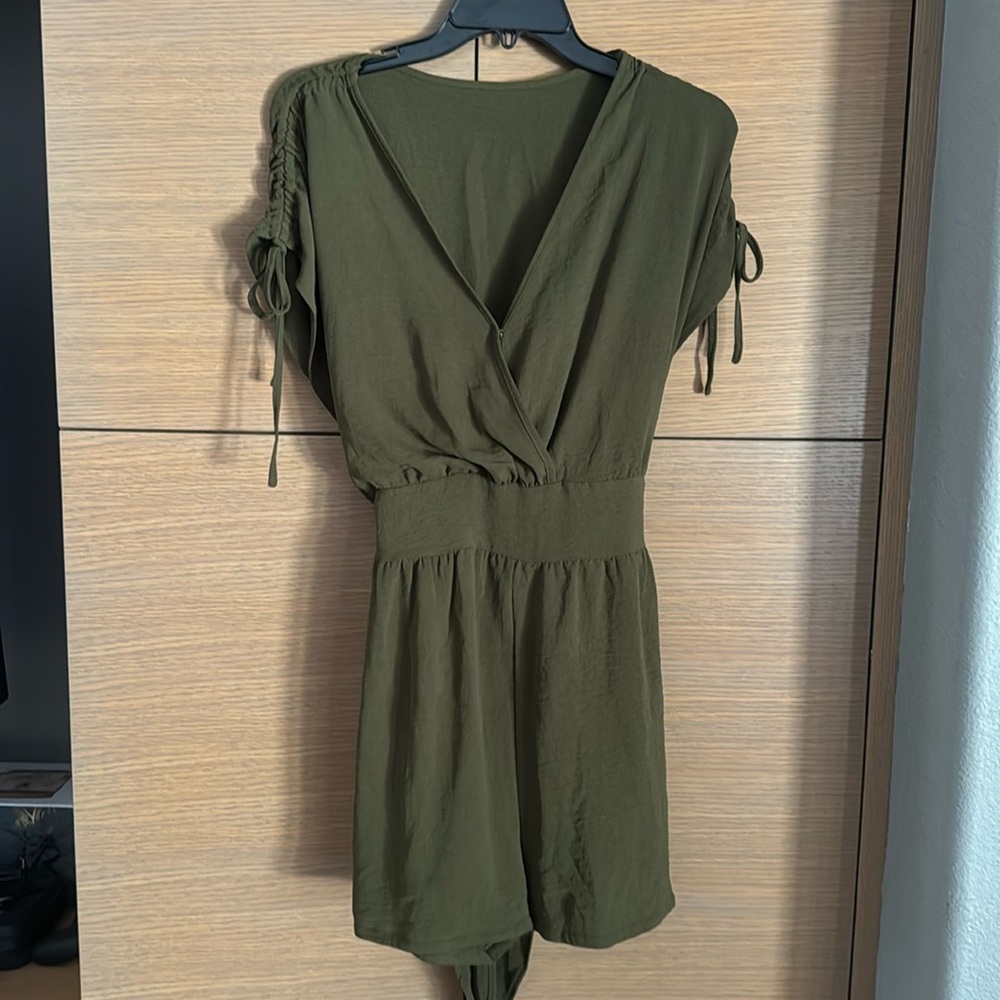 Olive Green tie dress